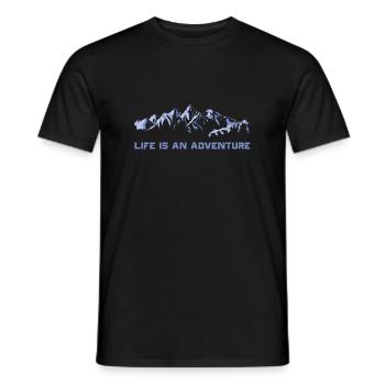 La vie est une aventure - T-shirt homme - noir - Devant - AI Model Male 178 light (178cm)