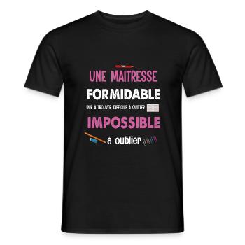 Humour, Une formidable maîtresse dur à trouver - T-shirt homme - noir - Devant - AI Model Male 178 light (178cm)