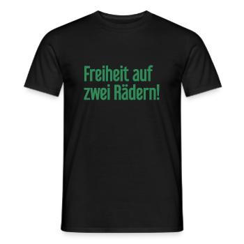 Freedom on Two Wheels - Cyclist Design - Men's T-Shirt - black - Front - AI Model Male 178 light (178cm)