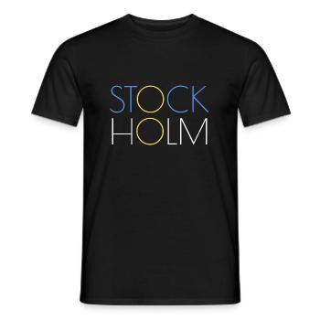 Stockholm Logo - Männer T-Shirt - Schwarz - Vorne - AI Model Male 178 light (178cm)