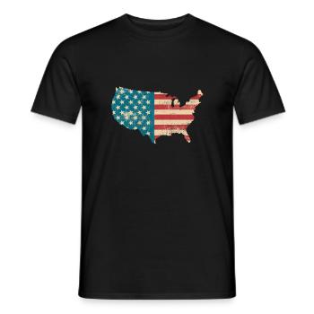 Amerika Vintage Flagge - United States - USA-Land - T-shirt homme - noir - Devant - AI Model Male 178 light (178cm)