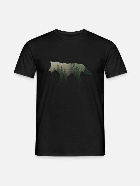 Eis Wolf - Männer T-Shirt - Schwarz