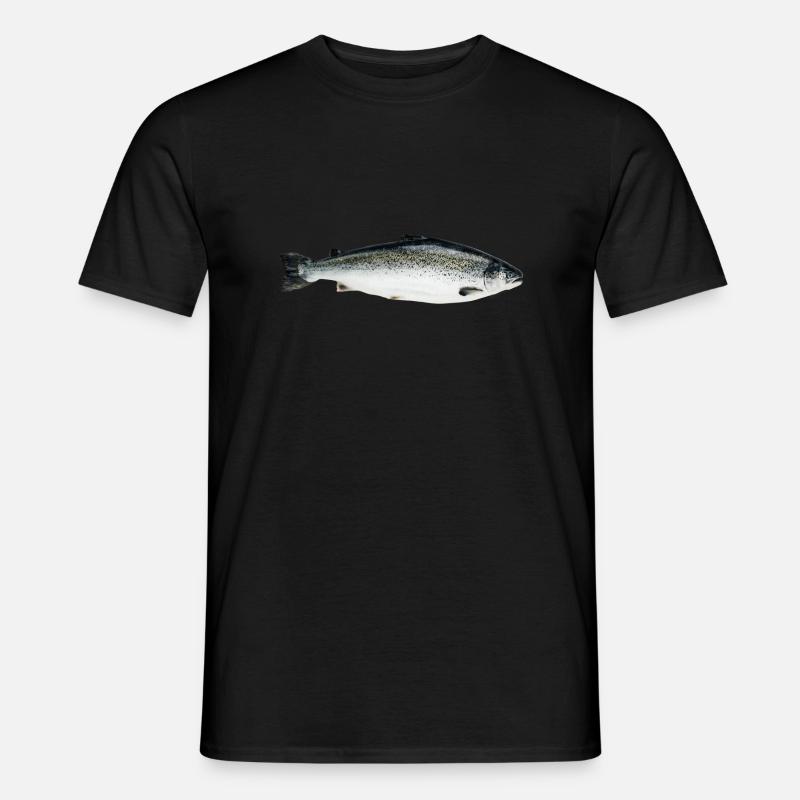Lachs - Männer T-Shirt - Schwarz