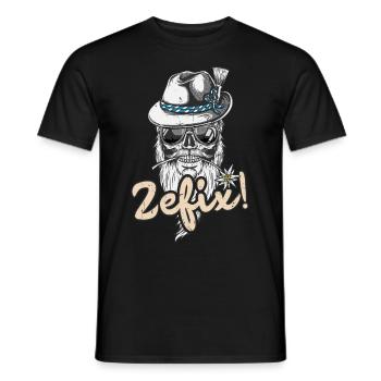 Zefix Totenkopf Bayern Bayrischer Dialekt Grantler - Männer T-Shirt - Schwarz - Vorne - AI Model Male 178 light (178cm)