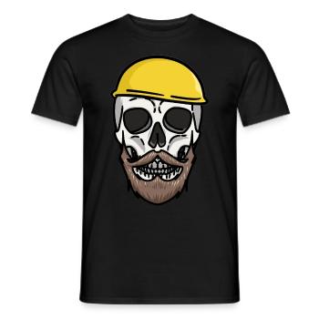 Artisanat Casque de sécurité Crâne Travaux de chantier Emploi - T-shirt homme - noir - Devant - AI Model Male 178 light (178cm)