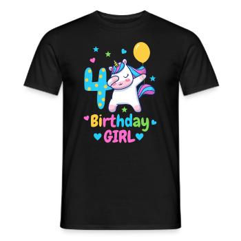 4th birthday unicorn - Men's T-Shirt - black - Front - AI Model Male 178 light (178cm)