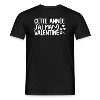 Saint Valentin ma copine la meilleure copine amour - T-shirt homme - noir - Devant - AI Model Male 178 light (178cm)