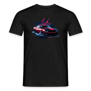 Voiture de sport classique - T-shirt homme - noir - Devant - AI Model Male 178 light (178cm)
