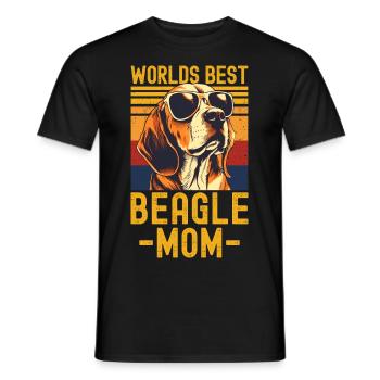 Beagle mit sonnenbrille retro - Männer T-Shirt - Schwarz - Vorne - AI Model Male 178 light (178cm)