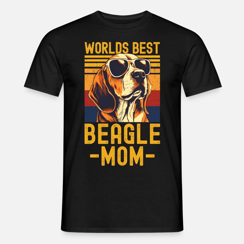 Beagle mit sonnenbrille retro - Männer T-Shirt - Schwarz