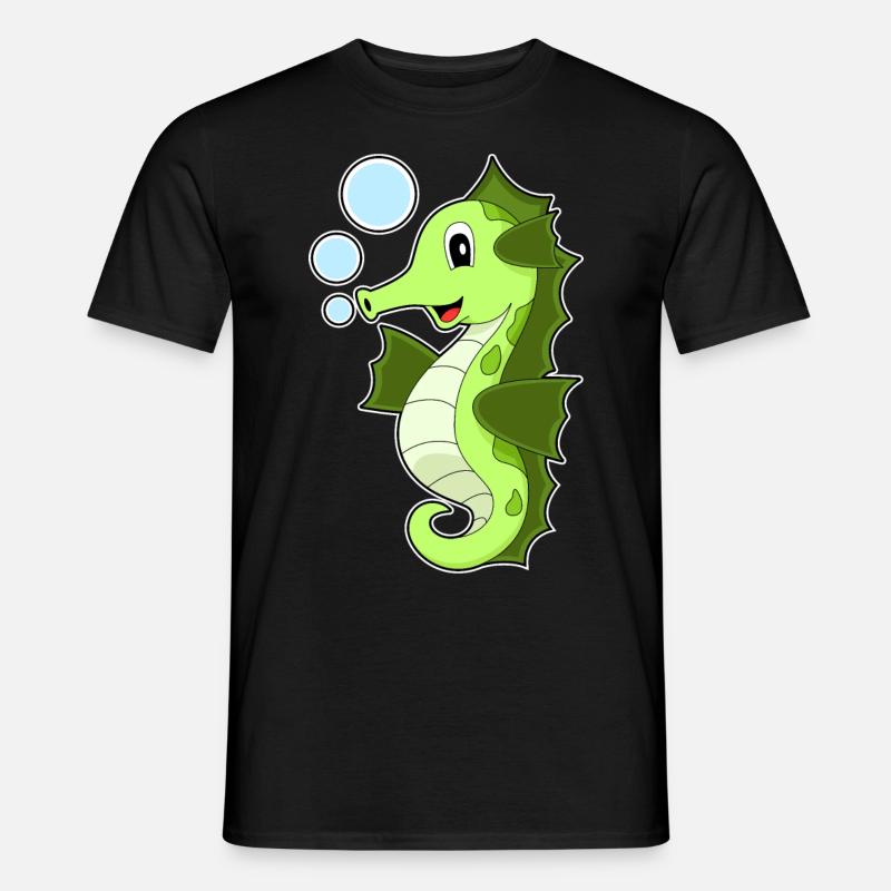 Seepferdchen - Männer T-Shirt - Schwarz