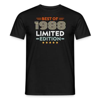Retro 1988 Vintage Gift 36th Birthday 36 Years - Men's T-Shirt - black - Front - AI Model Male 178 light (178cm)