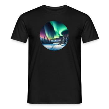 Polarlicht - Männer T-Shirt - Schwarz - Vorne - AI Model Male 178 light (178cm)