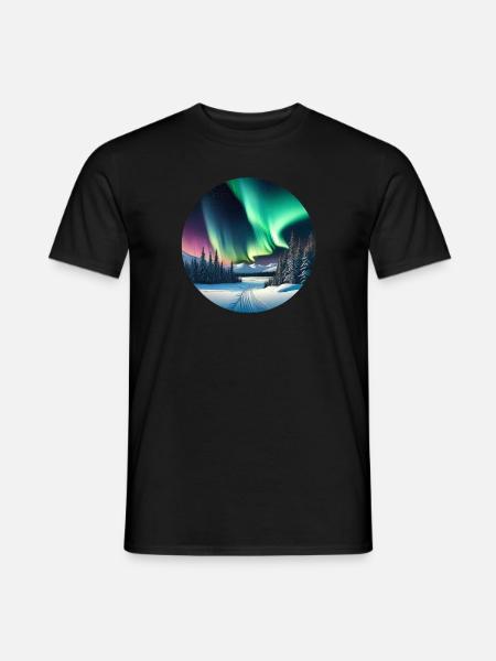 Polarlicht - Männer T-Shirt - Schwarz