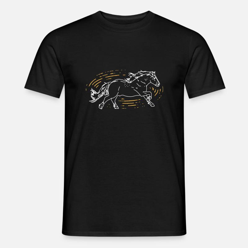 Pferd - Männer T-Shirt - Schwarz