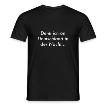 Denk ich an Deutschland in der Nacht H.Heine - Männer T-Shirt - Schwarz - Vorne - AI Model Male 178 light (178cm)