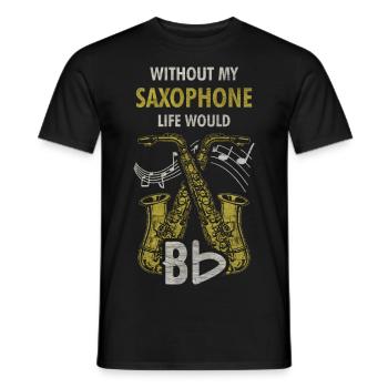 Saxophone saxophone musicien cadeau de musique - T-shirt homme - noir - Devant - AI Model Male 178 light (178cm)