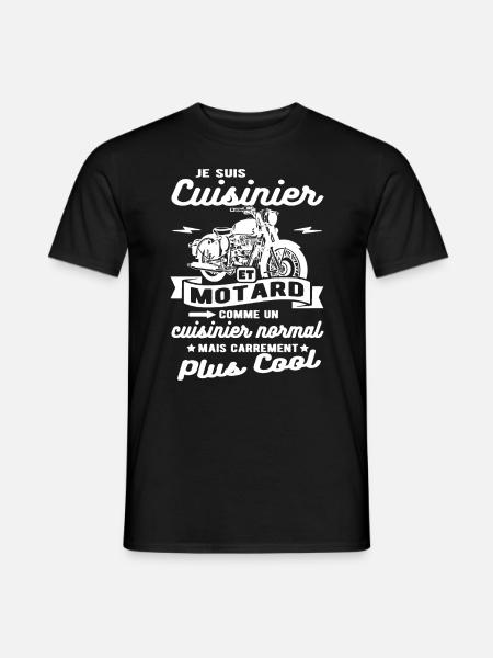 cuisinier et motard moto - T-shirt homme - noir