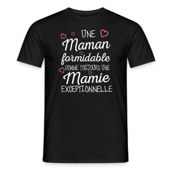 Maman Formidable Donne Une Mamie Exceptionnelle - T-shirt homme - noir - Devant - AI Model Male 178 light (178cm)