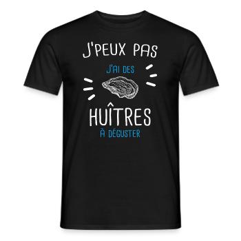 Huîtres à déguster cadeau humour - T-shirt homme - noir - Devant - AI Model Male 178 light (178cm)
