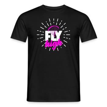 FLY high pink - Männer T-Shirt - Schwarz - Vorne - AI Model Male 178 light (178cm)