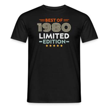 Retro 1980's Vintage Gift 44th Birthday 44 Years - Men's T-Shirt - black - Front - AI Model Male 178 light (178cm)