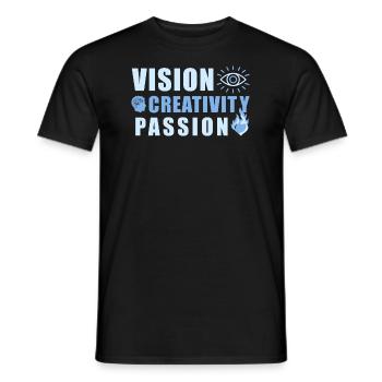 Vision Creativity Passion - Men's T-Shirt - black - Front - AI Model Male 178 light (178cm)