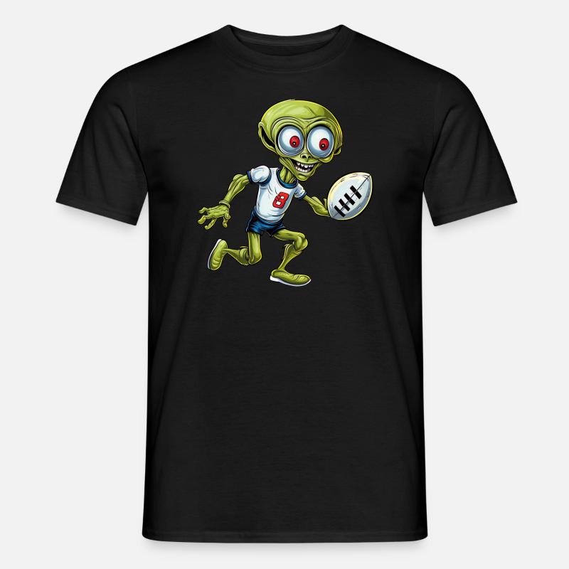 Rugby Alien - Männer T-Shirt - Schwarz