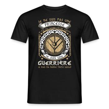 Schildmaid - Nicht Prinzessin - FR - Männer T-Shirt - Schwarz - Vorne - AI Model Male 178 light (178cm)