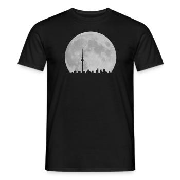 Horizon de Berlin devant la lune Fernsehturm - T-shirt homme - noir - Devant - AI Model Male 178 light (178cm)