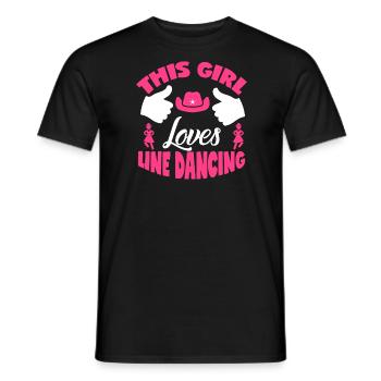 This Girl Loves Line Dancing Geschenk - Männer T-Shirt - Schwarz - Vorne - AI Model Male 178 light (178cm)