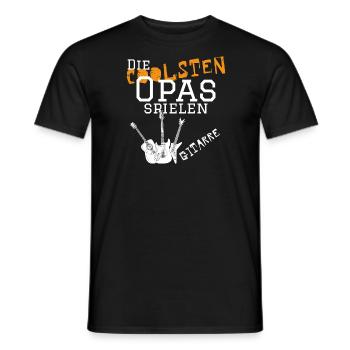 Die coolsten Opas spielen Gitarre - Gittarist - Männer T-Shirt - Schwarz - Vorne - AI Model Male 178 light (178cm)