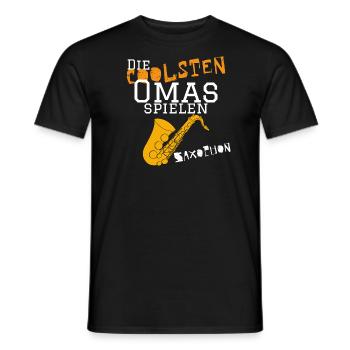 Die coolsten Omas spielen Saxophon - Orchester - Männer T-Shirt - Schwarz - Vorne - AI Model Male 178 light (178cm)