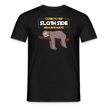 Komm zum Faultier Side Gift - Männer T-Shirt - Schwarz - Vorne - AI Model Male 178 light (178cm)