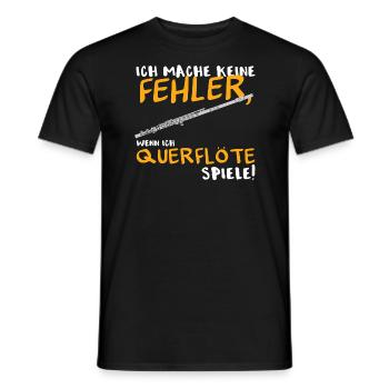 Ich mache keine Fehler! - Querflöte Musiker Musik - Männer T-Shirt - Schwarz - Vorne - AI Model Male 178 light (178cm)