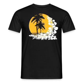 palm sunset - Men's T-Shirt - black - Front - AI Model Male 178 light (178cm)