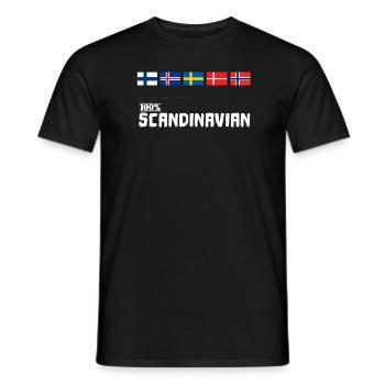 Scandinavie 100% Scandinave Viking flag - T-shirt homme - noir - Devant - AI Model Male 178 light (178cm)