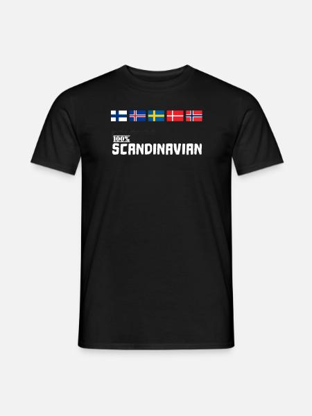 Scandinavie 100% Scandinave Viking flag - T-shirt homme - noir
