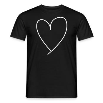 cœur - T-shirt homme - noir - Devant - AI Model Male 178 light (178cm)