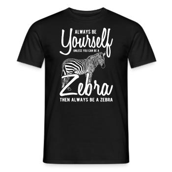 zebra - Men's T-Shirt - black - Front - AI Model Male 178 light (178cm)