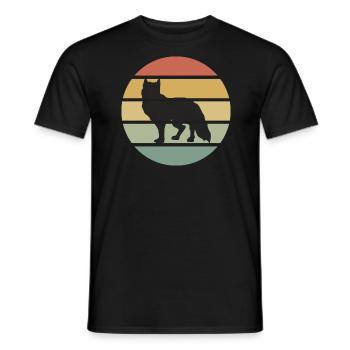 Renard renard cadeau cadeau faune forêt rétro - T-shirt homme - noir - Devant - AI Model Male 178 light (178cm)