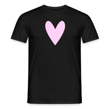 Herz rosé - Männer T-Shirt - Schwarz - Vorne - AI Model Male 178 light (178cm)