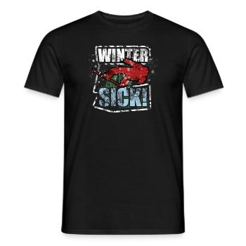 Chemise d'hiver malade. Les sports d'hiver. snowboard - T-shirt homme - noir - Devant - AI Model Male 178 light (178cm)