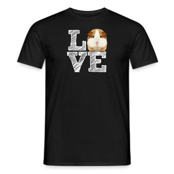 Idée de cadeau Rodent Wheek Love Cochon d'Inde LOVE - T-shirt homme - noir - Devant - AI Model Male 178 light (178cm)