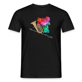 Tuba - Männer T-Shirt - Schwarz - Vorne - AI Model Male 178 light (178cm)