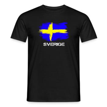 Suède Suède Sverige flag - T-shirt homme - noir - Devant - AI Model Male 178 light (178cm)