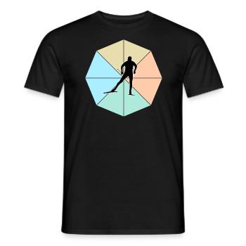 cross-country skiing - Men's T-Shirt - black - Front - AI Model Male 178 light (178cm)