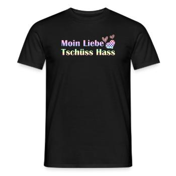 Moin Liebe, Tschüss Hass Herz romantisch Geschenk - Männer T-Shirt - Schwarz - Vorne - AI Model Male 178 light (178cm)