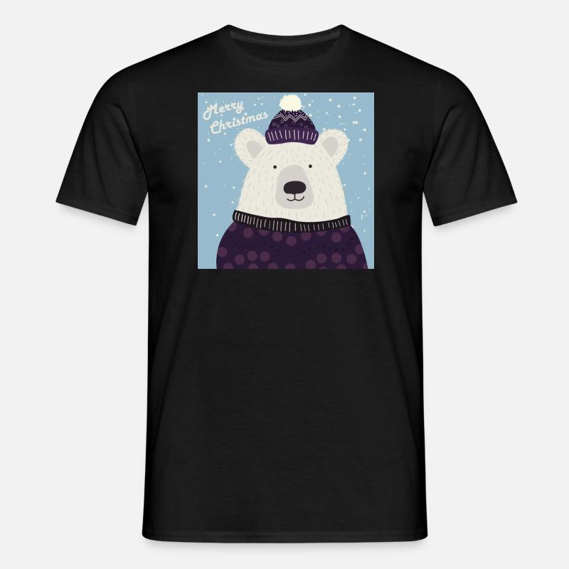 Weihnachten Eisbär - Männer T-Shirt - Schwarz