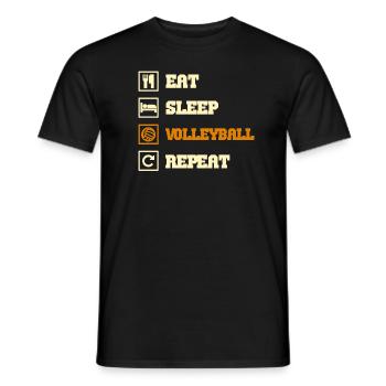 Volleyball eat sleep repeat - Men's T-Shirt - black - Front - AI Model Male 178 light (178cm)